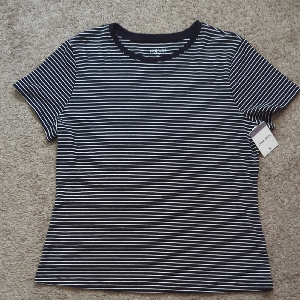 Black and White Striped Top